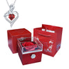 Rotating Rose Box with Heart Necklace 